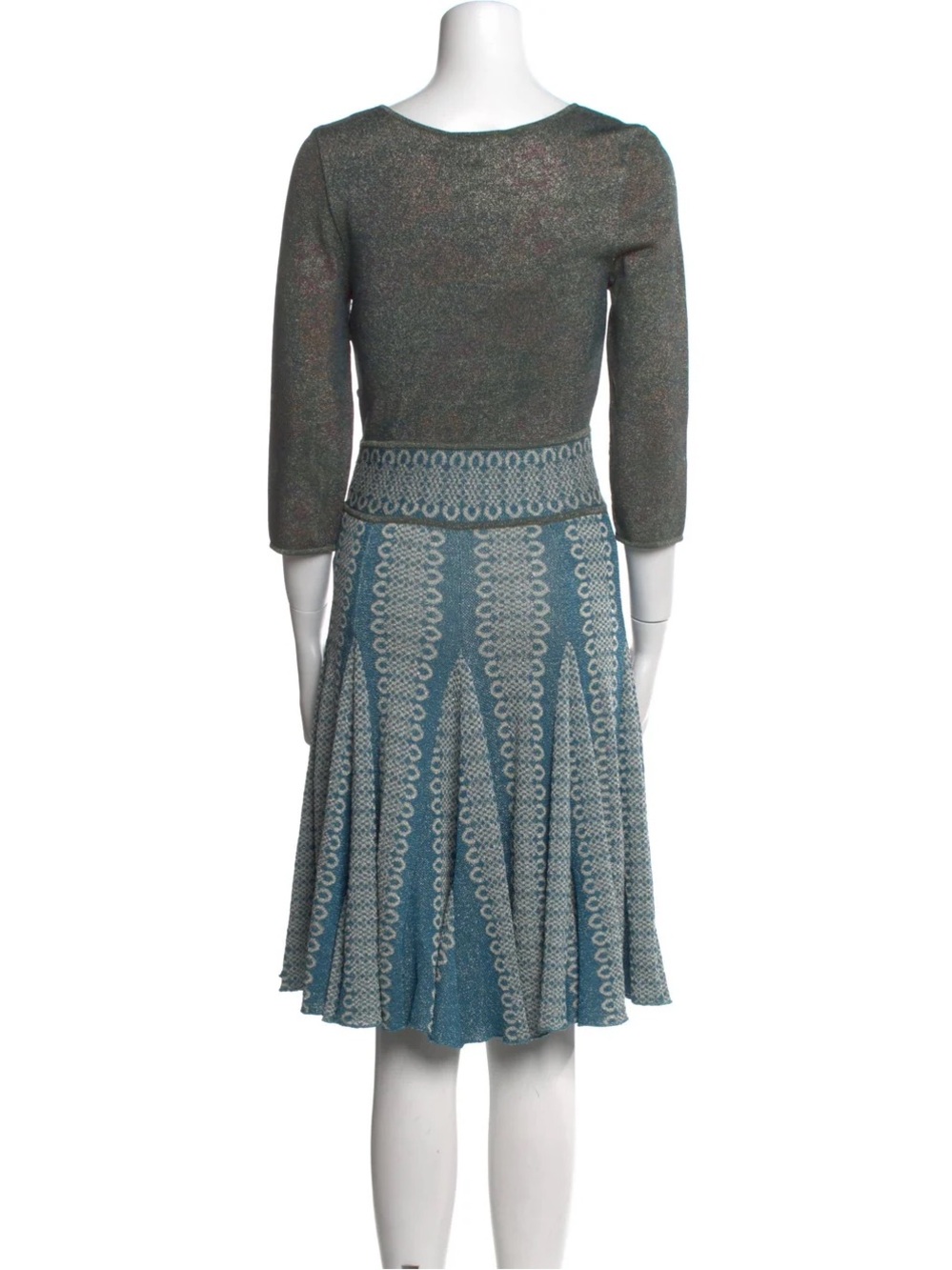 Zac Posen Blue Printed Midi Dress - Picture 4 of 11